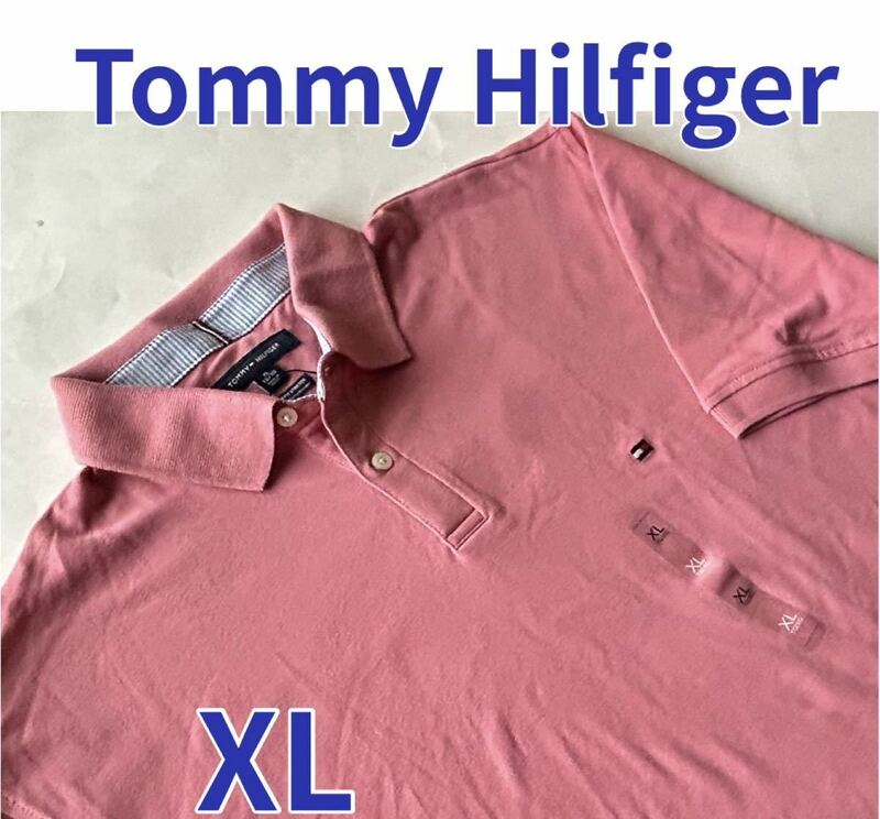 【送料無料】新品■TOMMY HILFIGER トミーヒルフィガー メンズ 半袖 ポロシャツ XL かのこ地　正規品