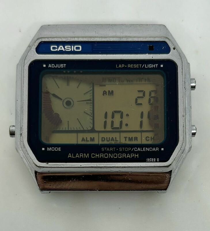 カシオ AX-210 アラームクロノグラフ 電池交換済み 難あり CASIO ビンテージ デジタル腕時計