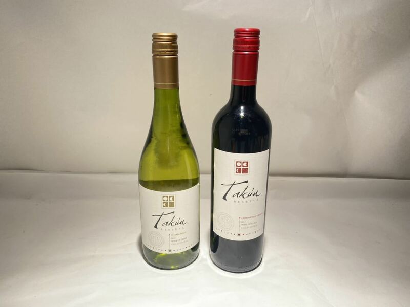 J1033●Takun タクン レセルヴァシャルドネ CHARDONNAY 2015 2014 ワイン 赤ワイン 白ワイン 未開栓 古酒 現状品 重さ:約1168g 1166g