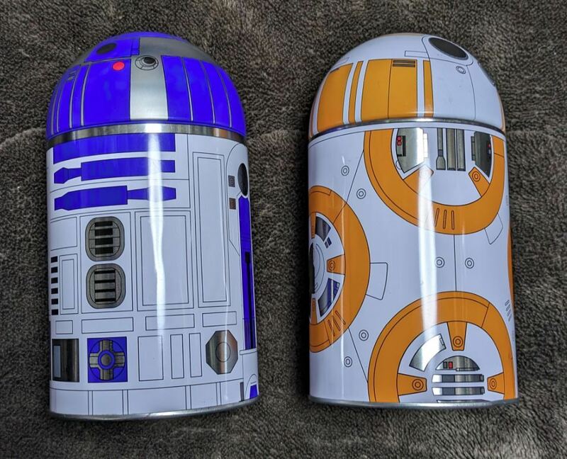 【中古・送料無料】KIRIN キリン STAR WARS スターウォーズ　R2-D2 BB-8マルチ缶ケース ブリキ缶 小物入れ 非売品