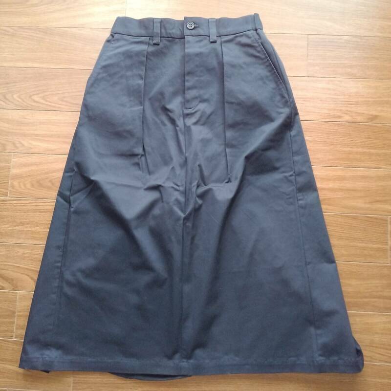 F13【新品未使用】 MidiUmi ミディウミ キュロットスカート キュロットパンツ ロングスカートに見える コットン 綿 ネイビー 紺色