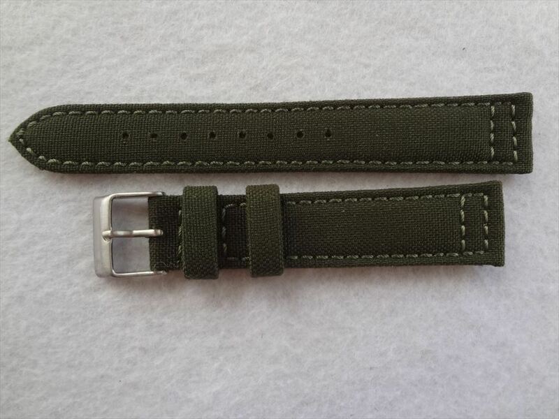 腕時計バンド 18mm 緑 コーデュラ CORDURA(ナイロンより耐久性、強度あり) ベルト 緑色 グリーン Hadley Roma