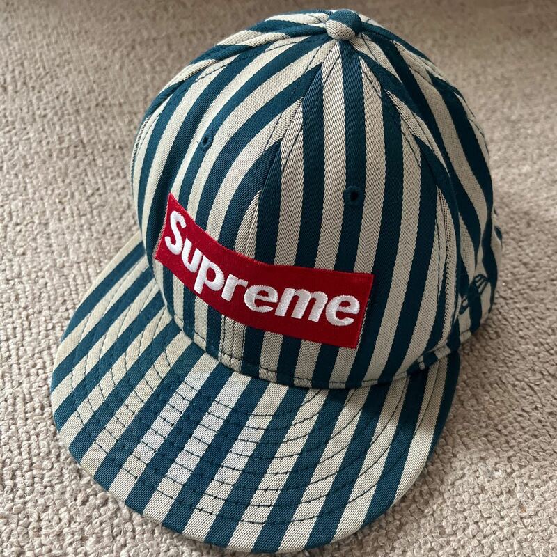 Supreme Striped Box Logo New Era Size 7-5/8 60.6cm シュプリーム ニューエラ キャップ ストライプ