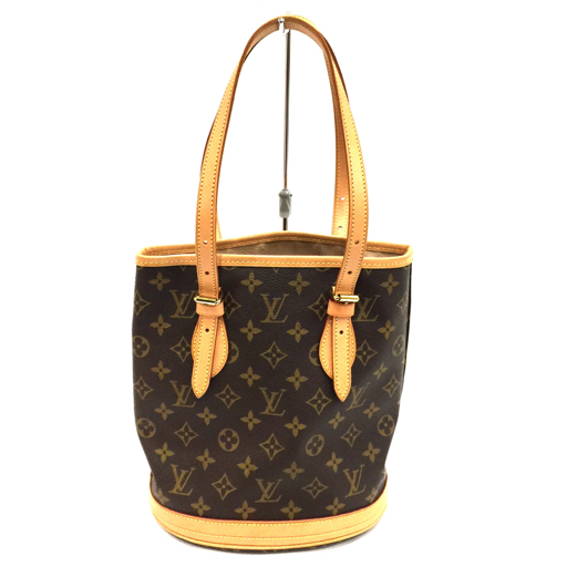 ルイヴィトン モノグラム プチバケットPM M42238 ショルダーバッグ レディース ブラウン LOUIS VUITTON 保存袋付