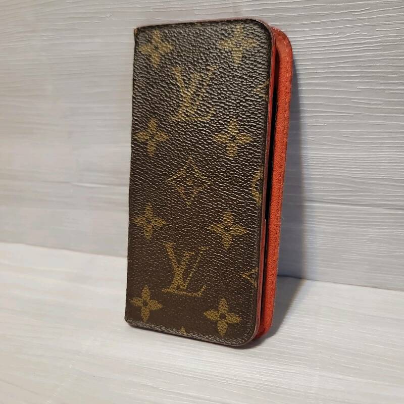 2168 即決 LOUIS VUITTON ルイヴィトン アイフォン iPhone7 iPhone8 SE フォリオ レザー スマホ カバー モノグラム レッド系 スマホケース