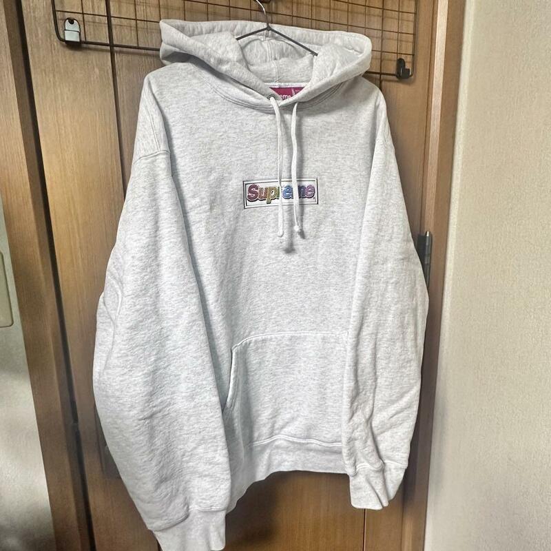 supreme Bling Box Logo Hooded Sweatshirt L