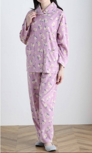 西川 ふんわり軽くてやわらかい あたたかパジャマ 　パープル　Mサイズ 定価7,000円　（＃088-001