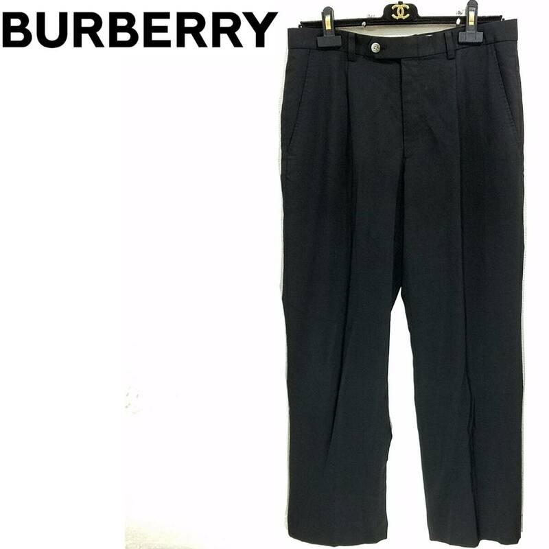 送料520円～国内正規品 BURBERRY ゴルフウェア パンツ 黒 W82cm メンズ スラックス ブラック 日本製 バーバリー GOLF 三陽商会