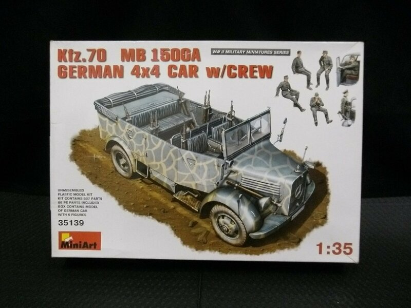 訳あり 未組立品 Mini Art 1/35 ドイツ軍 Kfz.70 MB 1500A 4×4 CAR w/CREW 35139 プラモデル