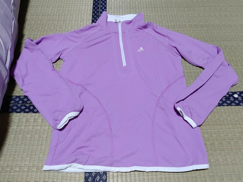【新品】アディダス　ハーフジップ速乾長袖シャツ　レディースS　薄紫