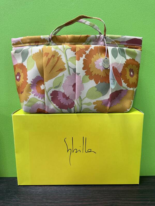 【4439】新品未使用 Sybilla シビラ バッグ ポーチ付き ハンドバッグ 花柄 箱付き