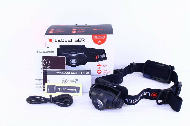 ●LEDLENSER レッドレンザー 502121 H5RCore ヘッドライト LEDライト 照明 無段階調光 充電式 付属品あり 箱付き【10914744】