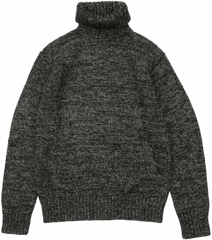 (ダブルアールエル) RRL マールド ウールブレンド タートルネック セーター 霜降り ブラック メンズ Marled Wool-Blend Turtleneck Sweater