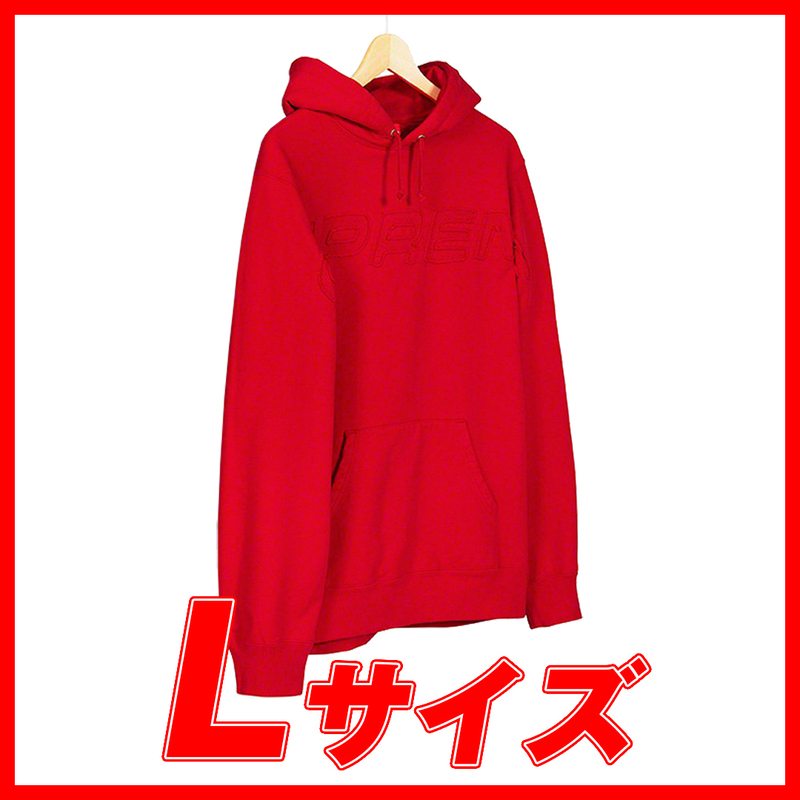 601　Supreme/Set In Logo Hooded Sweatshirt 赤　シュプリーム　セットインロゴ　赤　Lサイズ　2019SS