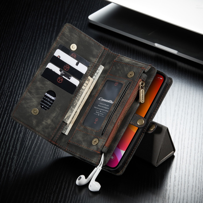 iPhone 12 Pro Max ケース アイフォン 12 Pro Max レザーケース 6.7インチ 財布型 手帳型 カード収納 black