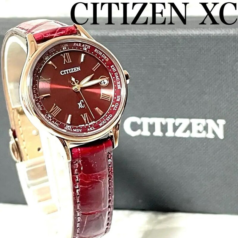 稼動品　CITIZEN XC ハッピーフライト　ティタニア　ボルドー　腕時計
