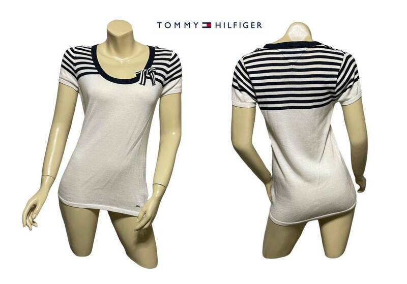 TOMMY HILFIGER　綿100％　リボン衿　トップス　Ｍ