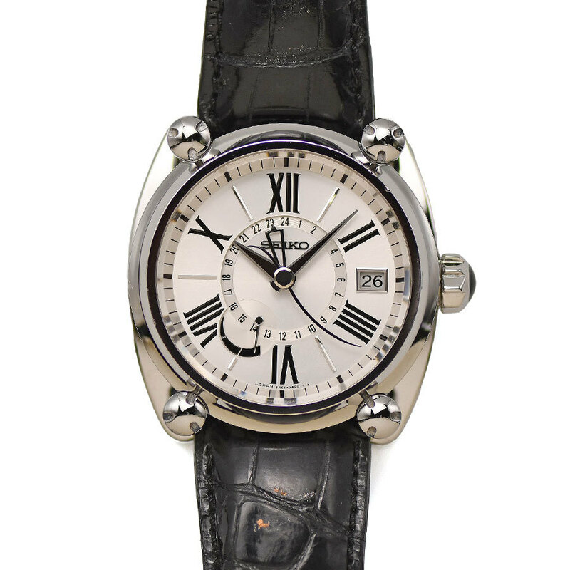 SEIKO セイコー GALANTE ガランテ GMT スプリングドライブ SBLA035 パワーリザーブ表示 メンズ 男性用 紳士用 腕時計 中古