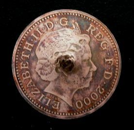 ◆在庫処分◆外貨コイン コンチョ イギリス 1ペニーa直径20mm/ラスト1点