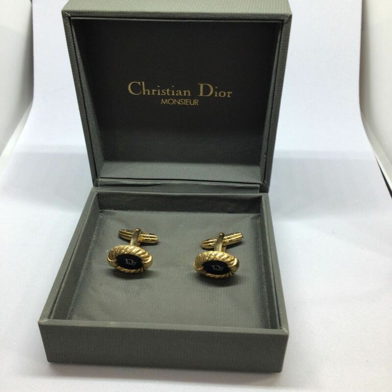 クリスチャン　ディオール　Christian Dior カフス ゴールド ブラック　箱付き　メンズ　レディース　アクセサリー