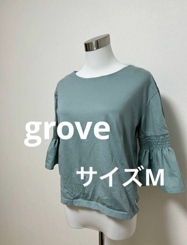 grove グローブ レディース ブラウス 七分袖 サイズM 送料無料　即決