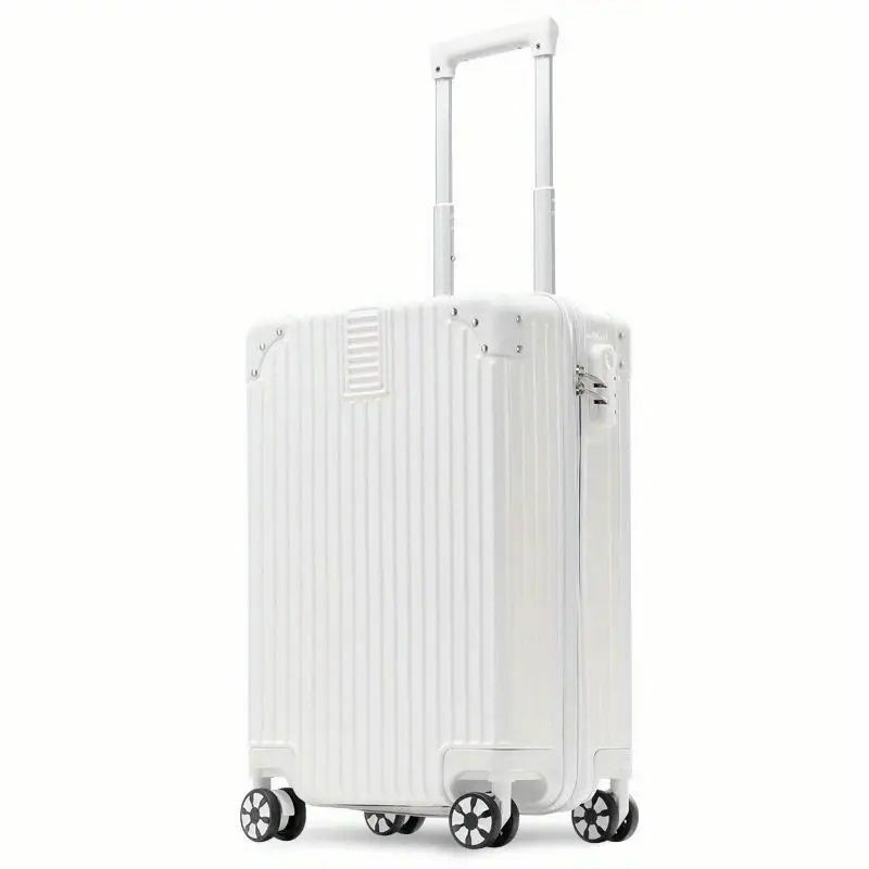 スーツケース キャリーバッグ 白 ホワイト 旅行バッグ トラベルボーディングケース トロリースーツケース ダイヤル錠 旅行 海外旅行 飛行機