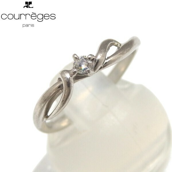 ★courrges プラチナ Pt900 ダイヤモンド 0.05ct デザイン リング 指輪 クレージュ★