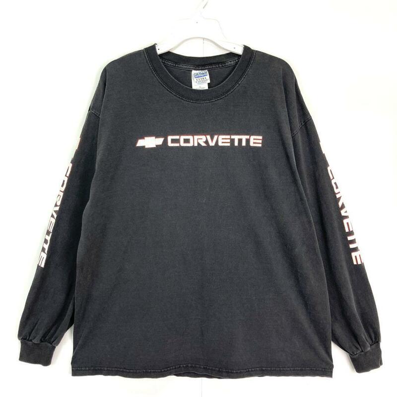 ギルダンGILDAN長袖TシャツロンTシボレーコルベットCORVETTEフェード