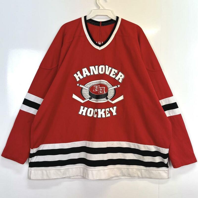 カナダ製HANOVERHOCKEYホッケーシャツゲームシャツナンバリングレッド