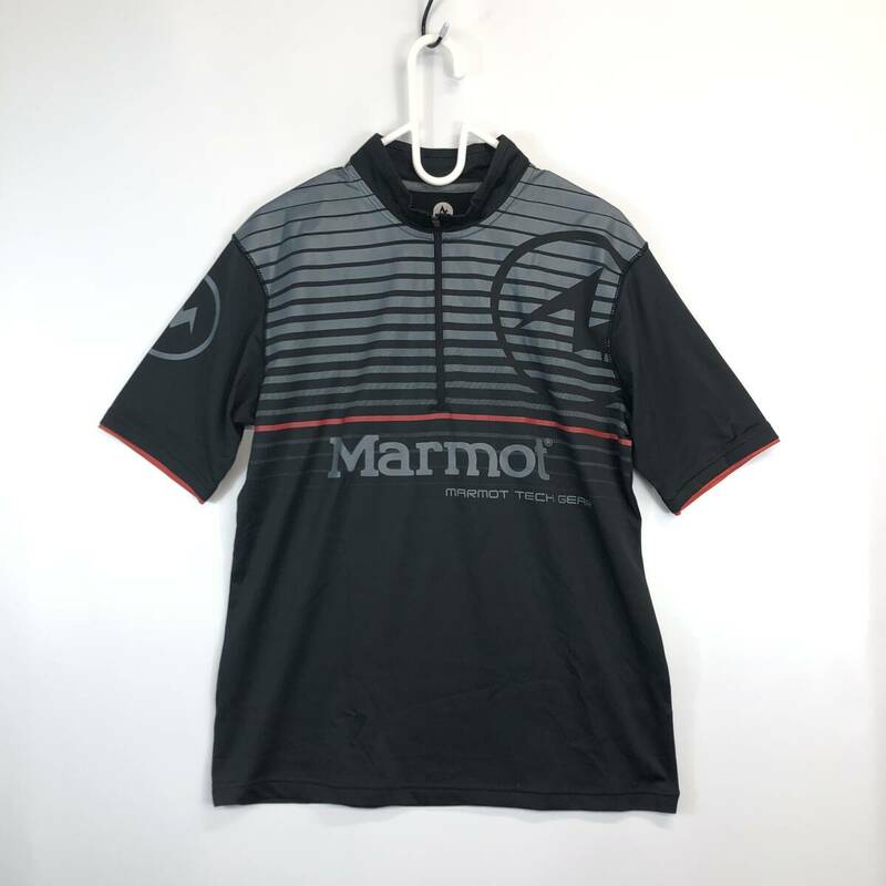 Marmot マーモット ハーフジップ ストレッチTシャツ ブラック XLサイズ MJK-9328