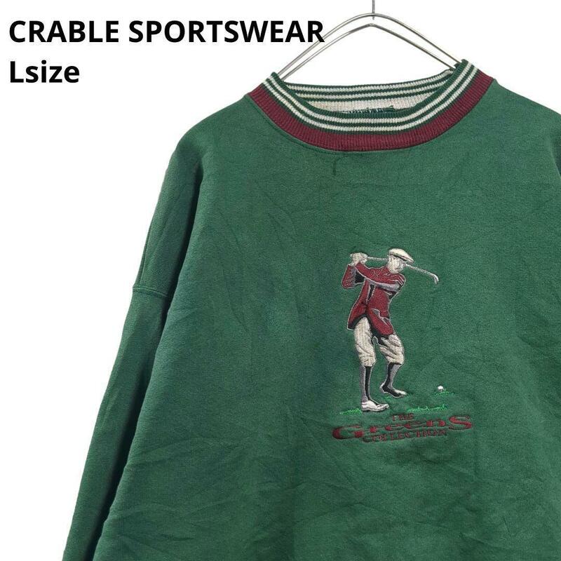 CRABLE SPORTSWEARヴィンテージゴルフスウェットトレーナー 緑Lf