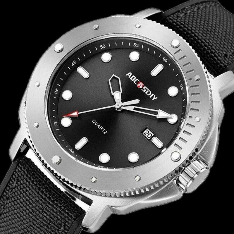 新品 AOCASDIY クラシックデザインウォッチ ラバーストラップ メンズ腕時計 ブラック