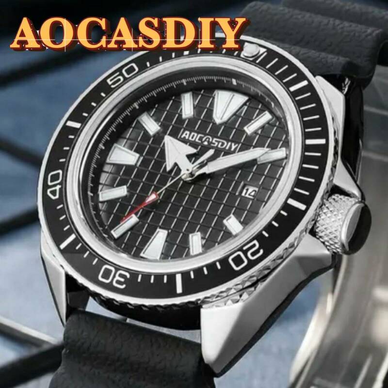 新品 AOCASDIY オマージュウォッチ ラバーストラップ メンズ腕時計 ブラック