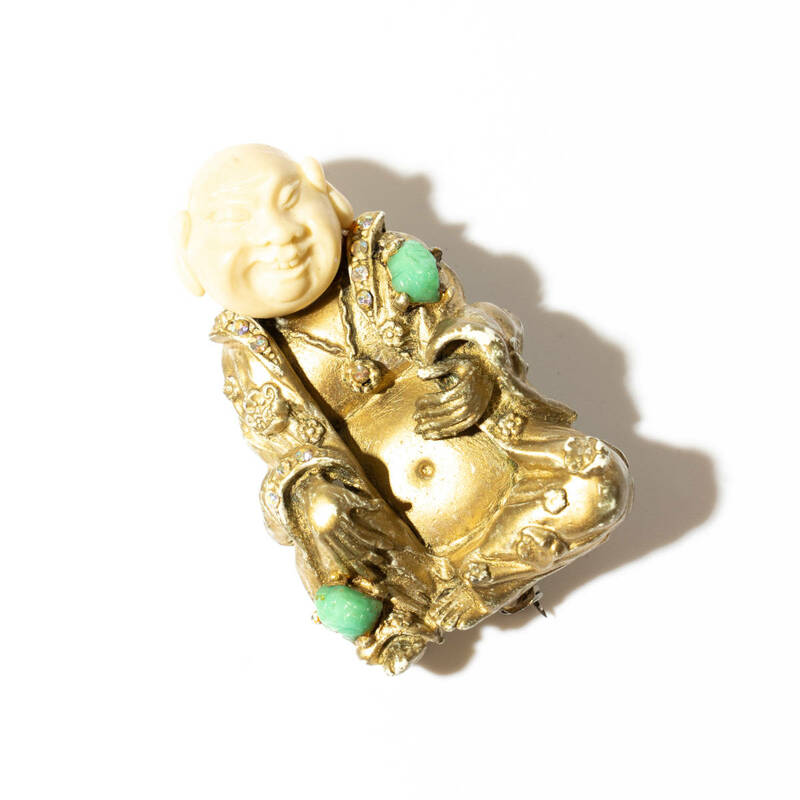 ★60s USA 「HAR」 Vintage buddha brooch