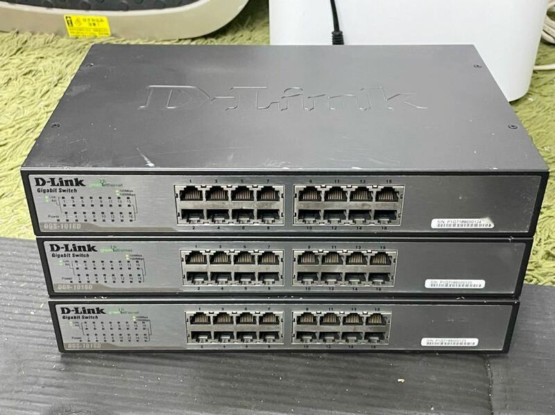 ３台セット D-Link 16ポート スイッチングハブ ネットワーク PC DGS-1016D