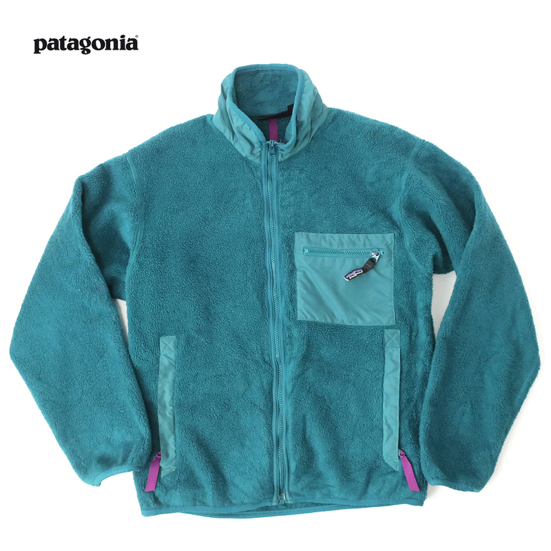 90s USA製 patagonia クラシックレトロ パイルジャケット グリーン (S) レトロX