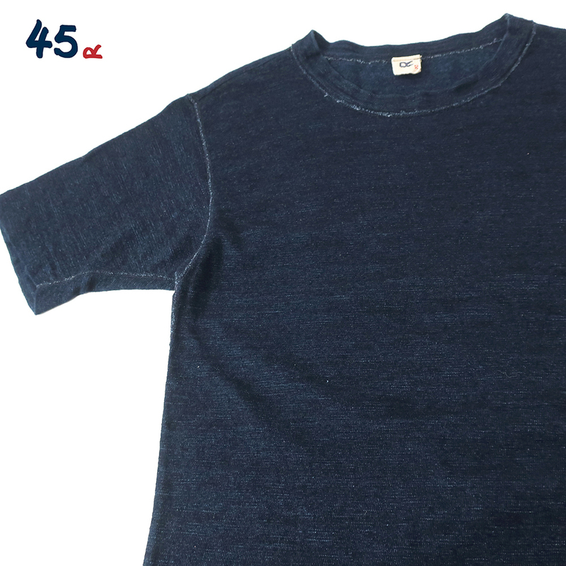 45rpm インディゴ染め Tシャツ スウェットシャツ コットン100％/藍染め サイズ2