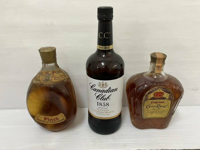 Pinchi Old Blended Scotch Whisky/Canadian Club 1858 ORIGINAL/Seagram's Crawn Royal 3本セット 未開栓 長期自宅保管品 現状お渡し