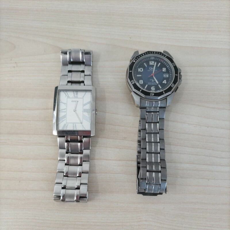 11694 【ジャンク品】腕時計 2本セット GUESS　Q＆Q　腕時計 