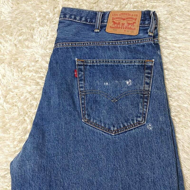 リーバイス Levi's 550 W40 L32 ジーンズ リラックスフィット テーパード 無地　3L　インディゴ　エジプト製