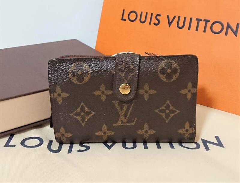美品　ルイヴィトン　Louis Vuitton　モノグラム　ポルトフォイユヴィエノワ　旧型 がま口タイプ　二つ折り財布　 M61674 リペア品