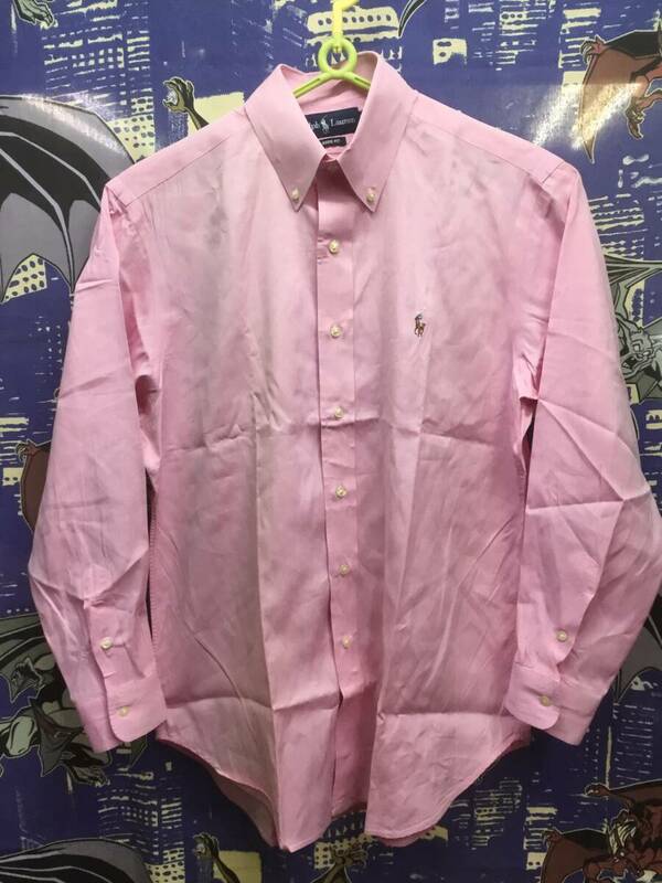 オールド ポロ ラルフローレン ボタンダウンシャツ サイズ 16／41 ピンク系 大きめ ビッグサイズ XL〜位
