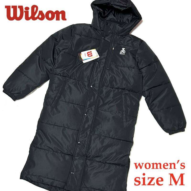 新品 Ｍサイズ ウィルソン レディース ナノリップ 中綿 ロングコート ブラック Wilson 443268 アウター ベンチコート ジャケット ロング