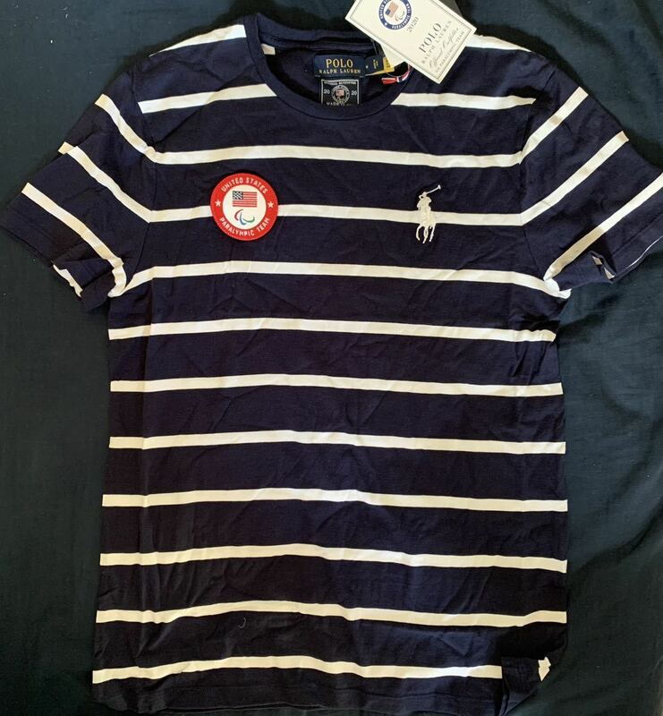 新品 未使用 タグ付き POLO ラルフローレン 紺 Tシャツ ティシャツ 2020USA オリンピックパラリンピックチーム公式 ユニフォーム