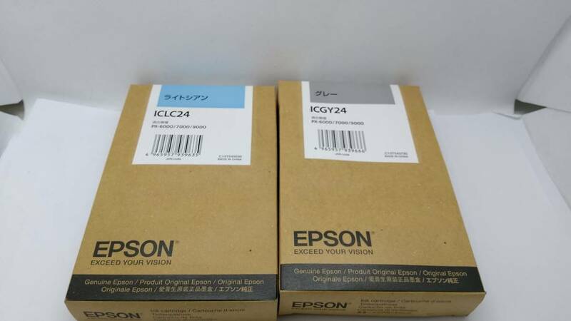 ●EPSON インクカートリッジ ICLC24 ライトシアン/ICGY24グレー　2個セット