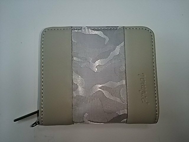 メンズ CH0910 二つ折り財布 ラウンドファスナー アイボリー 迷彩柄 中高校生 カード多 在庫処分 特価 格安