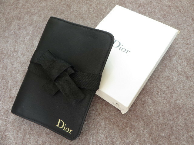 ◆Ｄｉｏｒ　ディオール◆メンズ　リボン付き　手帳カバー （レザー）/　ブラック　