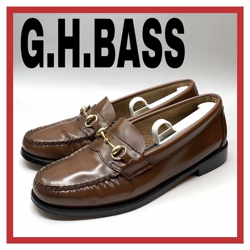 レディース WEEJUNS G.H.BASS (ウィージャンス ジーエイチバス) ビットローファー スリッポン ブラウン レザー US5 22.5cm 革靴 シューズ