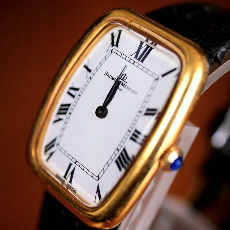 【W19】希少　Vintage BAUME　＆　MERCIER　ボーム＆メルシエ　18K　メンズ　手巻き　腕時計　稼働品