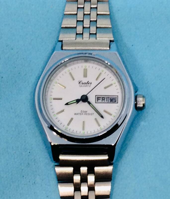 (D34)シンプルな時計(*'▽')シチズン・Crater・ディディト（電池交換済み）シルバーレディス腕時計USED（送料全国一律185円）素敵な時計。